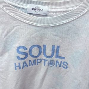 Soul Cycle limited edition Hamptons crewneck, size M, blue&white tie-dye